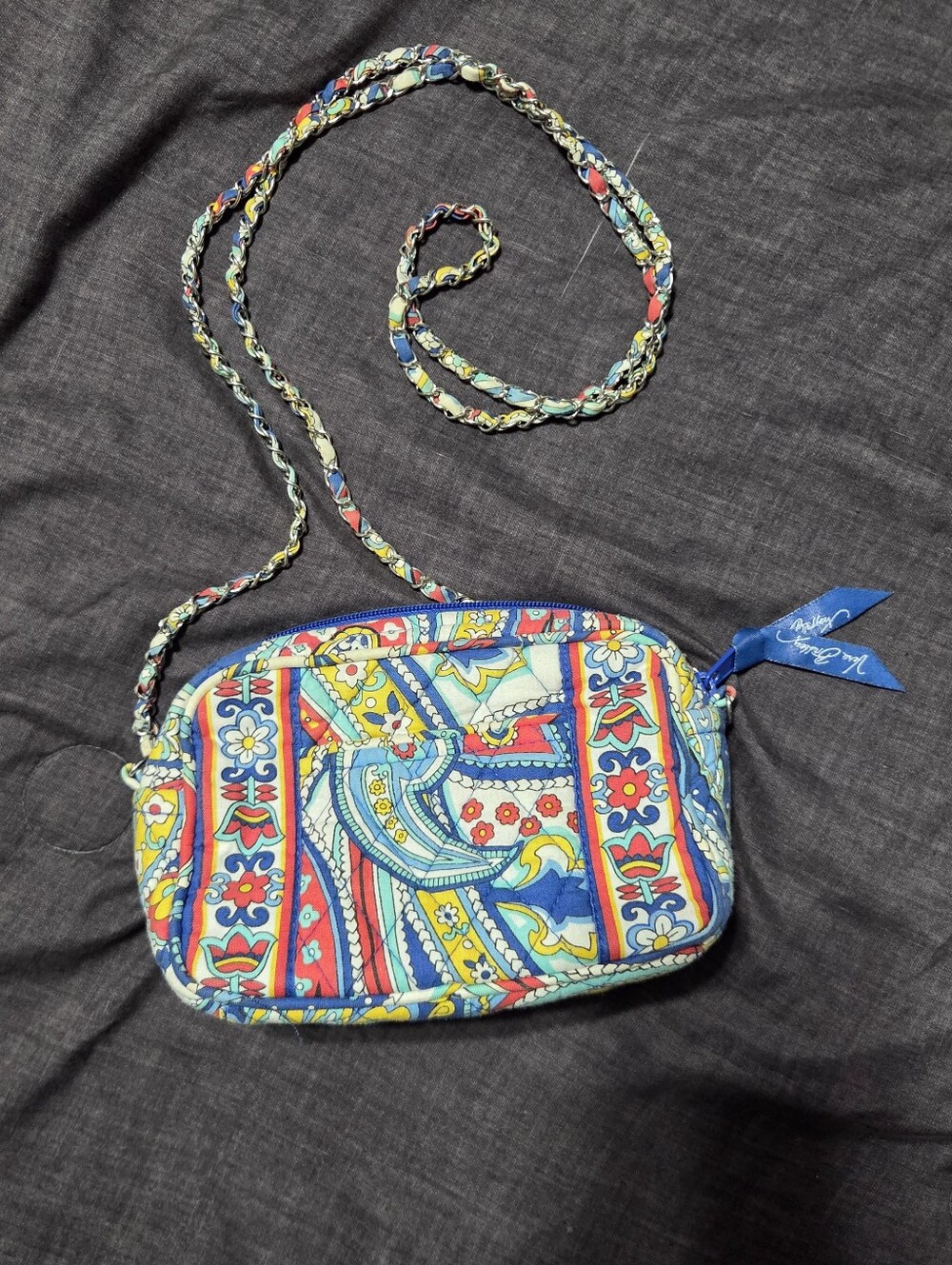 Vera Bradley Multicolor Paisley Floral Mini Crossbody Bag Chain Strap Purse